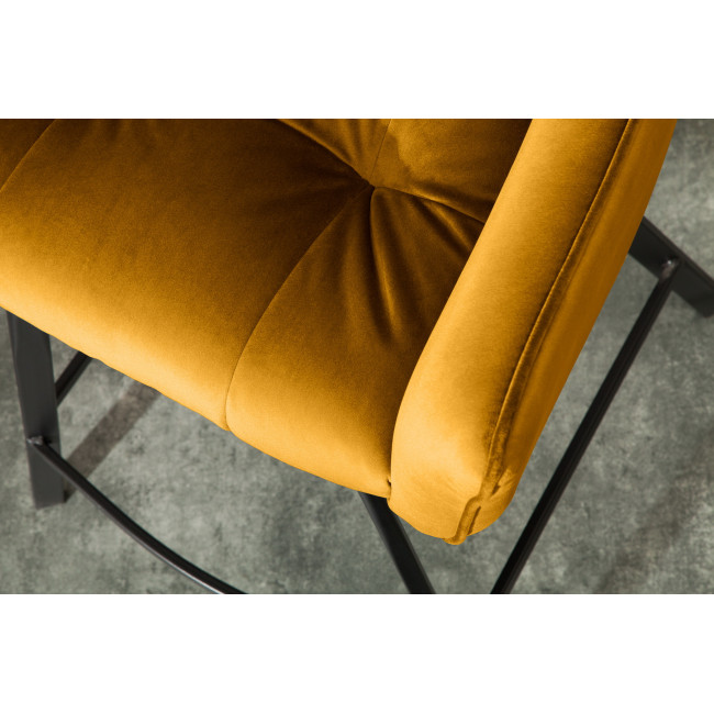 Barová stolička 40308 Loft Zamat Žltá Barová stolička 40308 Loft Zamat Žltá