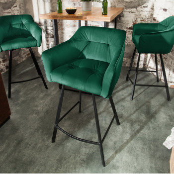 Barová stolička 40309 Loft Zamat Zelená