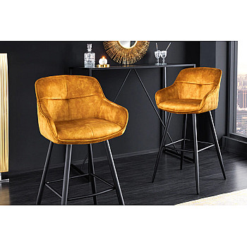 Barová stolička Euphoria 43687 Zamat - Žltá