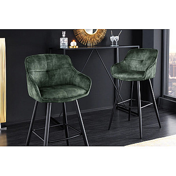 Barová stolička Euphoria 43688 Zamat - Tmavozelená