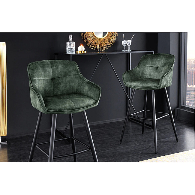 Barová stolička Euphoria 43688 Zamat - Tmavozelená