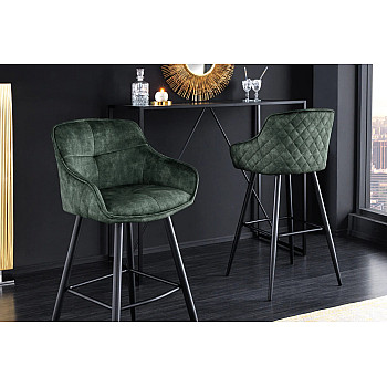 Barová stolička Euphoria 43688 Zamat - Tmavozelená