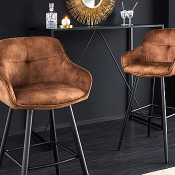 Barová stolička Euphoria 43689 Zamat - Hnedá