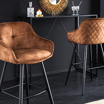 Barová stolička Euphoria 43689 Zamat - Hnedá