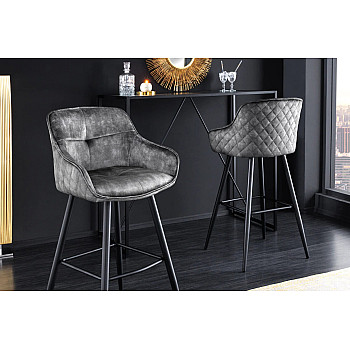 Barová stolička Euphoria 43690 Zamat - Tmavošedá