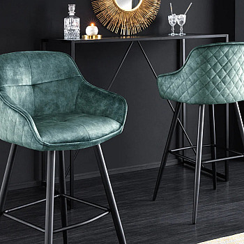 Barová stolička Euphoria 43691 Zamat - Petrol