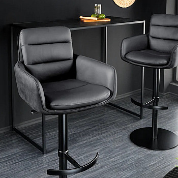 Barová stolička George 44721 Kožená Antracit