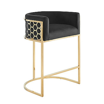 Barová stolička Elegance 47502 Zamat - Čierna