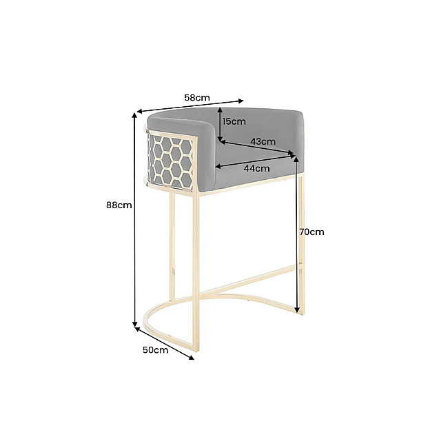 Barová stolička Elegance 47502 Zamat - Čierna