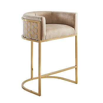 Barová stolička Elegance 47503 Zamat - Béžová