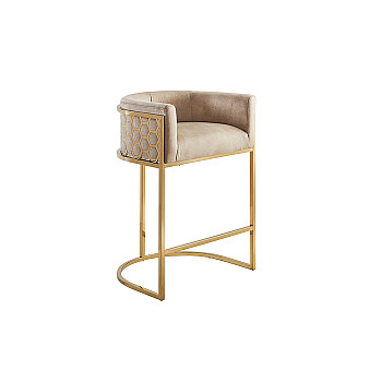 Barová stolička Elegance 47503 Zamat - Béžová Barová stolička Elegance 47503 Zamat - Béžová