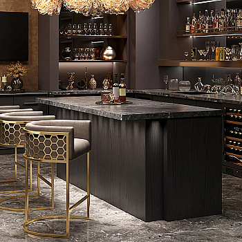 Barová stolička Elegance 47503 Zamat - Béžová