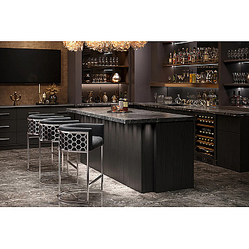 Barová stolička Elegance 47504 Zamat - Šedá Barová stolička Elegance 47504 Zamat - Šedá