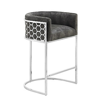 Barová stolička Elegance 47504 Zamat - Šedá