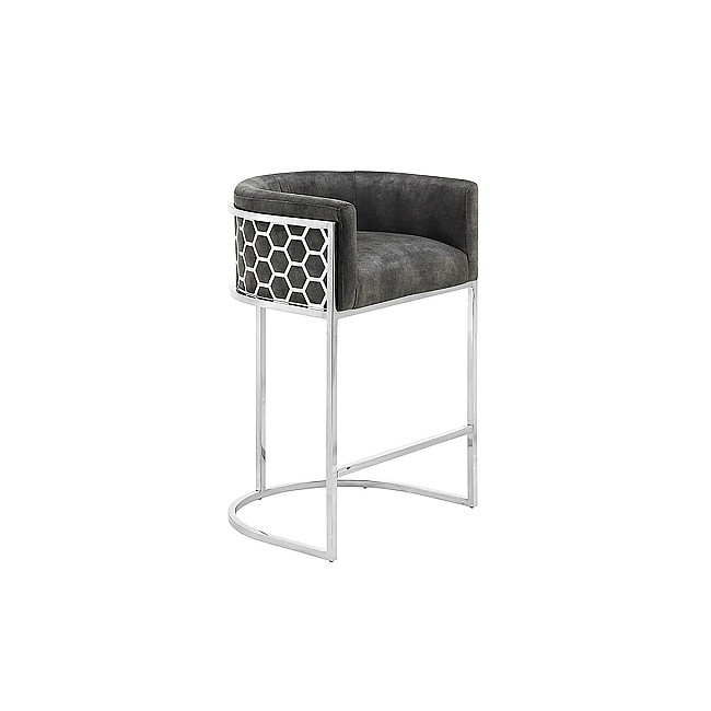 Barová stolička Elegance 47504 Zamat - Šedá