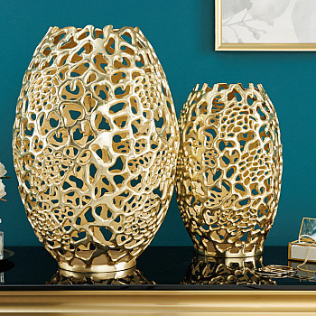 Dekorácia Váza Abstract 43218 Zlatá 50cm