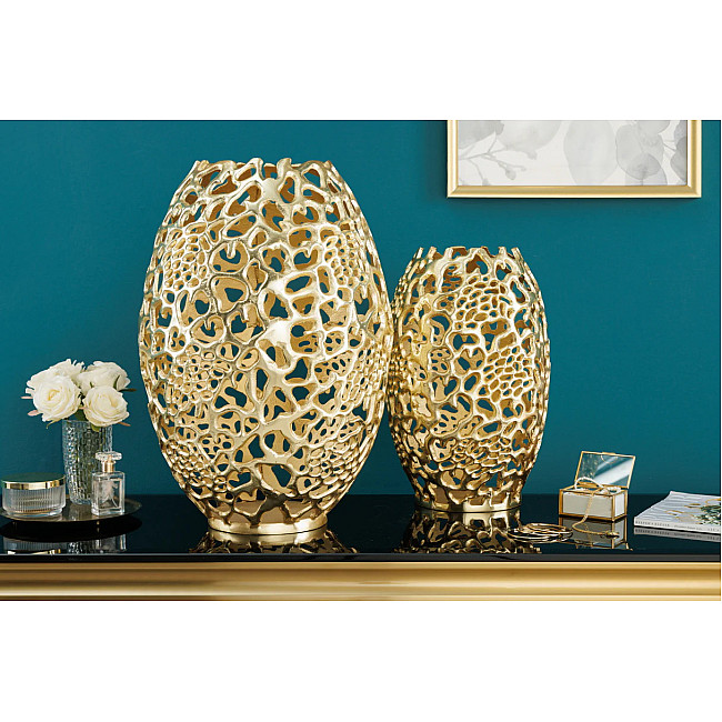 Dekorácia Váza Abstract 43218 Zlatá 50cm