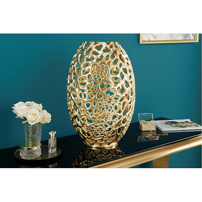 Dekorácia Váza Abstract 43218 Zlatá 50cm