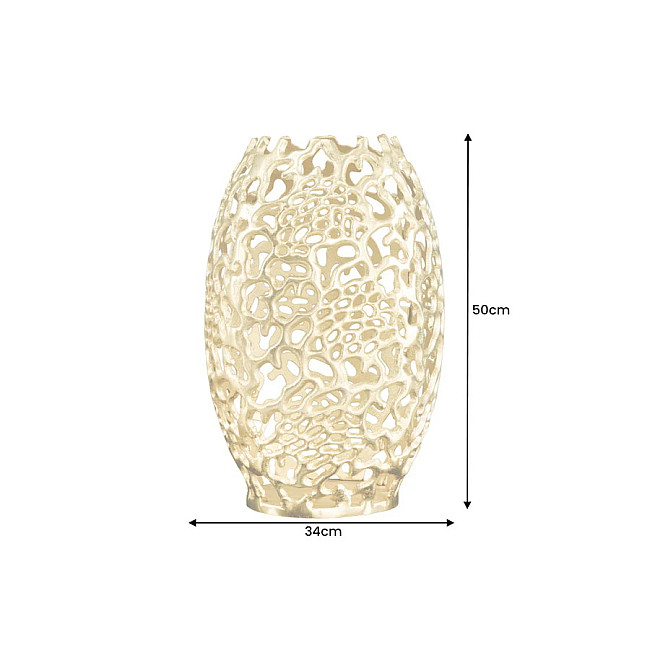 Dekorácia Váza Abstract 43218 Zlatá 50cm
