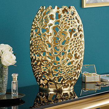 Dekorácia Váza Abstract 43219 Zlatá 40cm