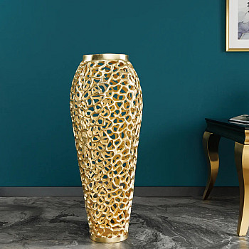 Dekorácia Váza Abstract 43221 Zlatá 65cm