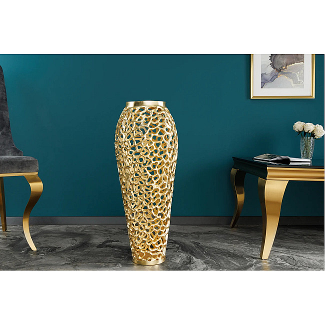 Dekorácia Váza Abstract 43221 Zlatá 65cm