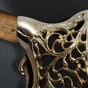 Dekorácia na stenu Bull 45561 Zlatá-Mango drevo 