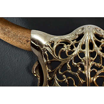 Dekorácia na stenu Bull 45561 Zlatá-Mango drevo 