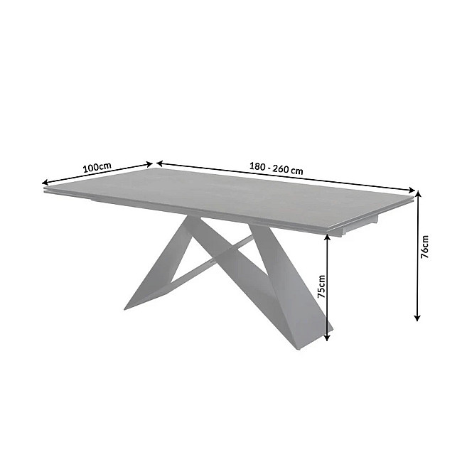 Rozkladací jedálenský stôl 38557 180/260 x 90cm Lava Ceramik