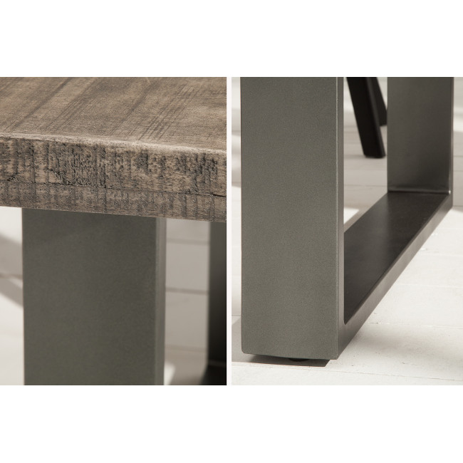 Jedálenský stôl 38655 160x90cm Masív drevo Mango šedé - PRODUKT JE SKLADOM U NÁS - 1Ks