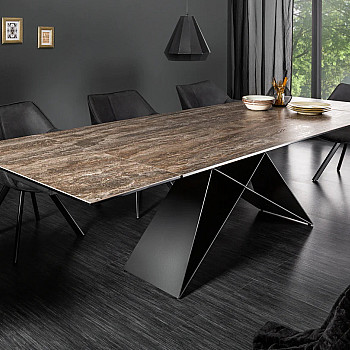 Rozkladací jedálenský stôl 39561 180/260 x 90cm Rust Look Ceramik 