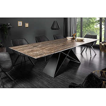 Rozkladací jedálenský stôl 39561 180/260 x 90cm Rust Look Ceramik 