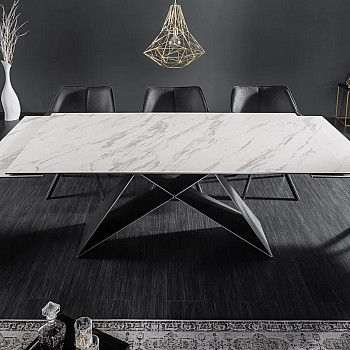 Rozkladací jedálenský stôl 39562 180/260 x 90cm White Look Ceramik 