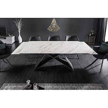 Rozkladací jedálenský stôl 39562 180/260 x 100cm White Look Ceramik 