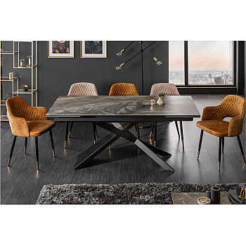 Rozkladací jedálenský stôl 40644 180/220/260 x 90cm Marble Look Ceramik 