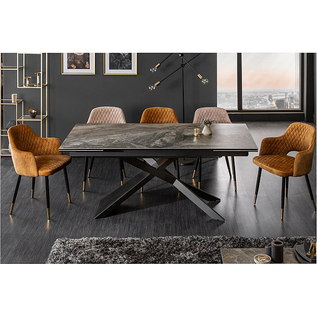 Rozkladací jedálenský stôl 40644 180/220/260 x 90cm Marble Look Ceramik