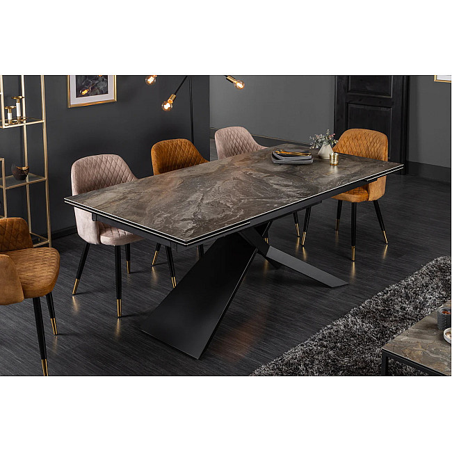 Rozkladací jedálenský stôl 40644 180/220/260 x 90cm Marble Look Ceramik