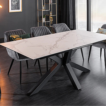 Rozkladací jedálenský stôl Eternity 41218 180/225x90cm Ceramik white marble
