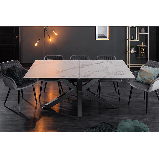 Rozkladací jedálenský stôl Eternity 41218 180/225x90cm Ceramik white marble