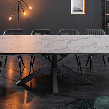 Rozkladací jedálenský stôl Eternity 41218 180/225x90cm Ceramik white marble