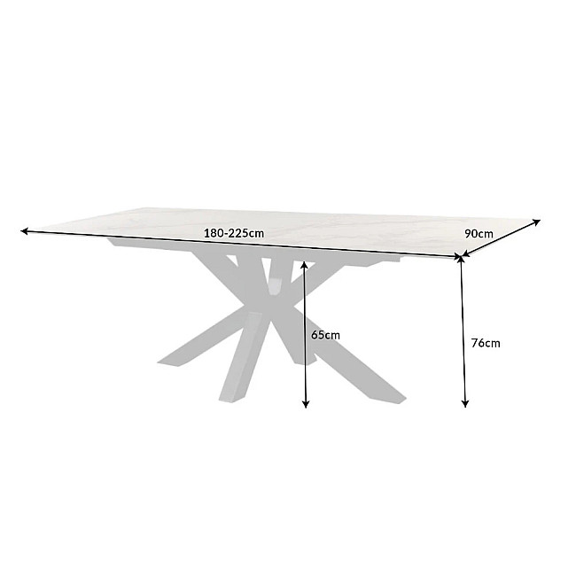 Rozkladací jedálenský stôl Eternity 41218 180/225x90cm Ceramik white marble