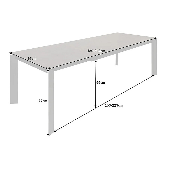 Rozkladací jedálenský stôl 41383 180/240 x 95cm Antracit Ceramik