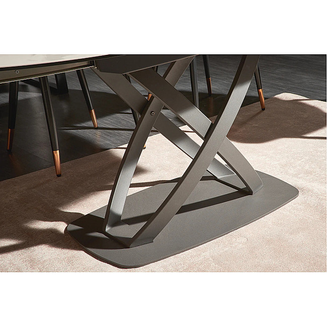 Rozkladací jedálenský stôl 41450 130/190 x 100cm Marble Look White Ceramik