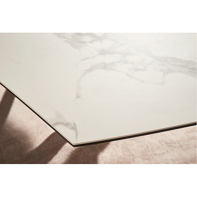 Rozkladací jedálenský stôl 41450 130/190 x 100cm Marble Look White Ceramik