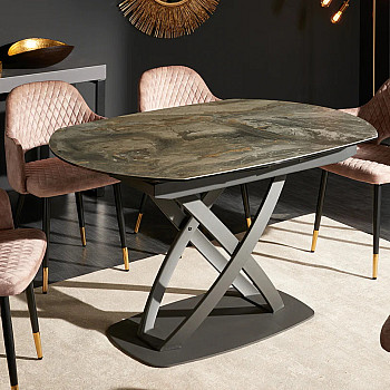 Rozkladací jedálenský stôl 41451 130/190 x 100cm Marble Look Taupe Ceramik  Rozkladací jedálenský stôl 41451 130/190 x 100cm Marble Look Taupe Ceramik