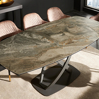 Rozkladací jedálenský stôl 41451 130/190 x 100cm Marble Look Taupe Ceramik  Rozkladací jedálenský stôl 41451 130/190 x 100cm Marble Look Taupe Ceramik