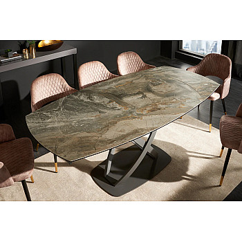 Rozkladací jedálenský stôl 41451 130/190 x 100cm Marble Look Taupe Ceramik 