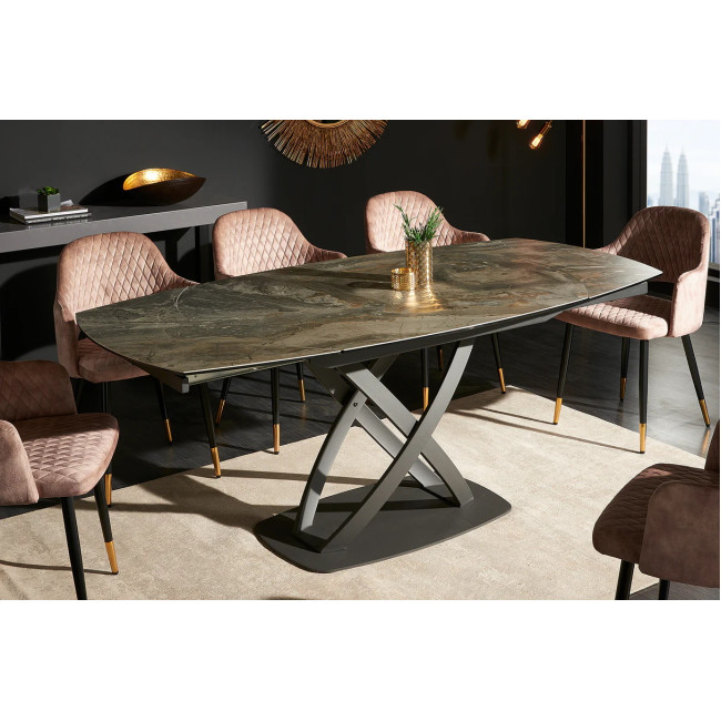 Rozkladací jedálenský stôl 41451 130/190 x 100cm Marble Look Taupe Ceramik Rozkladací jedálenský stôl 41451 130/190 x 100cm Marble Look Taupe Ceramik