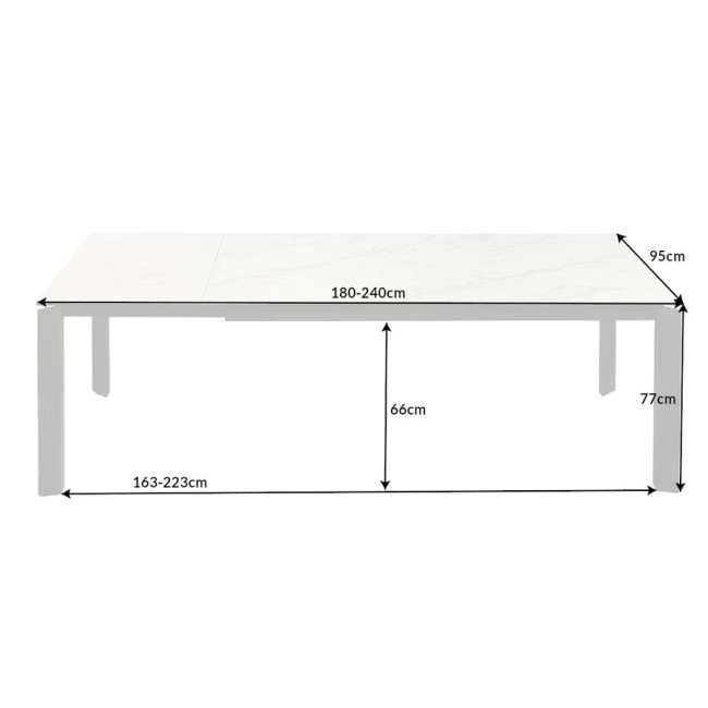 Rozkladací jedálenský stôl 41453 180/240 x 95cm White Ceramik Rozkladací jedálenský stôl 41453 180/240 x 95cm White Ceramik