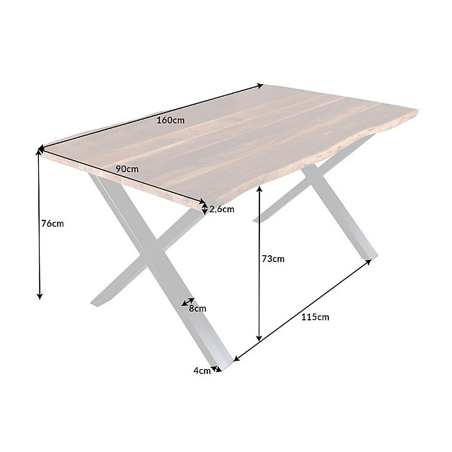 Jedálenský stôl Mammut 43480 160x90cm Masív drevo Acacia Jedálenský stôl Mammut 43480 160x90cm Masív drevo Acacia